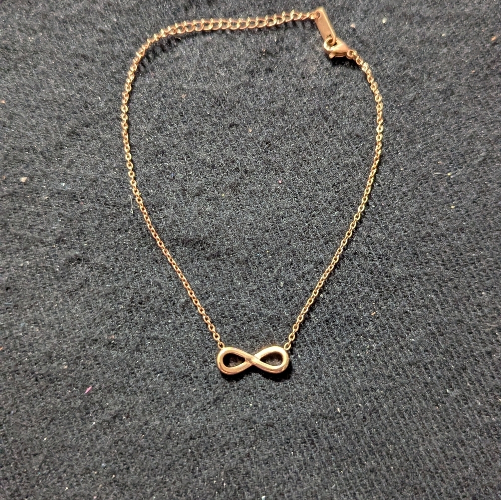 Gold Tone Infinity Symbol Dainty Delicate Statement Bracelet Anklet